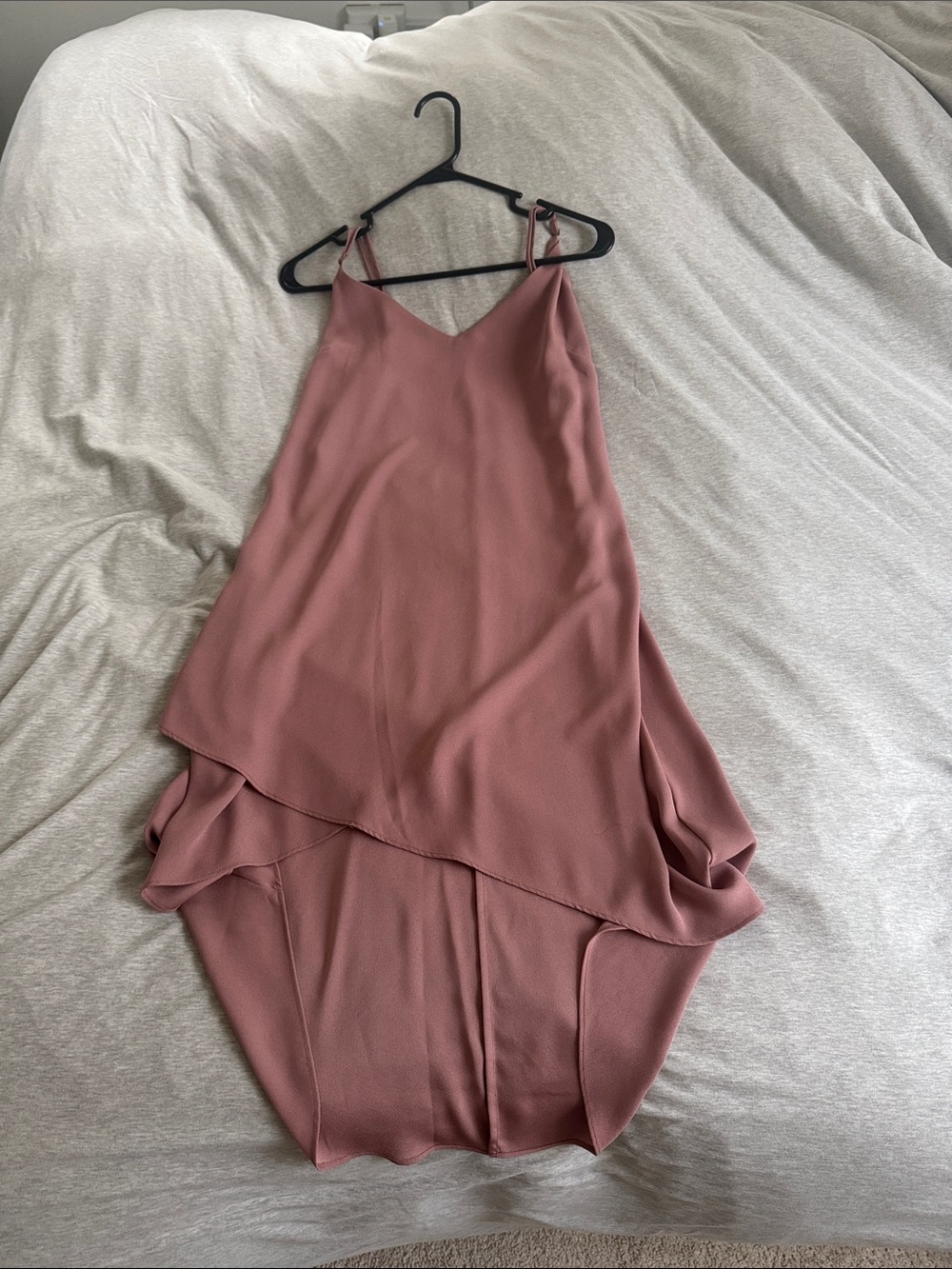 Sleeveless Draped Mauve Pink High-Low Dress
